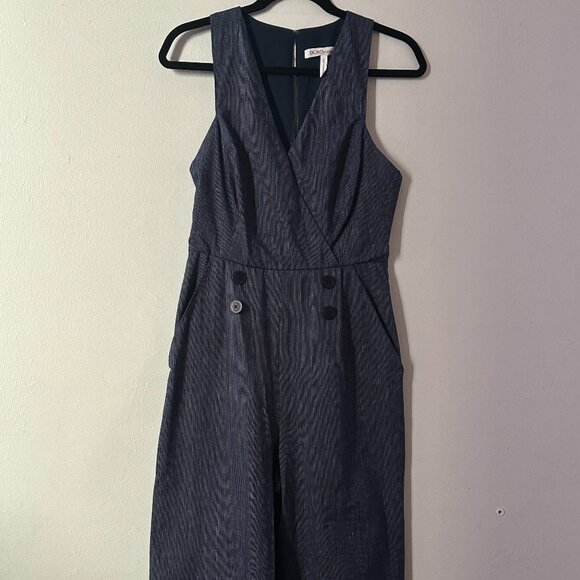 BCBG Generation Pinstripe Sleeveless Wide-Leg Jumpsuit – Size 6 - Picture 8 of 10